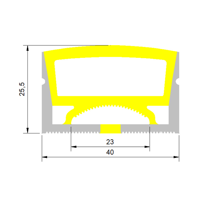 Silicone Flexible LED Channel For 20mm Multi Row LED Strip - 40*25mm Top Emitting Silicone Flexible LED Channel For 20mm Multi Row LED Strip - 40*25mm Top Emitting